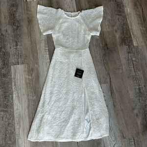 White sequenced dress.